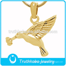 peace dove pendant custom stainless steel jewellry 24k gold plated jewelry